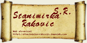 Stanimirka Raković vizit kartica